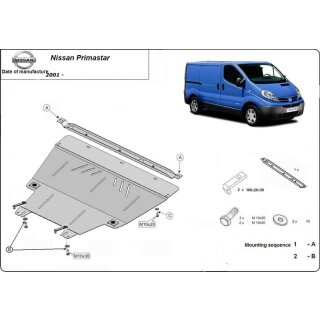 Opel Vivaro 2001 - 2014, Renault Traffic 2003 - 2014 Unterfahrschutz Motor